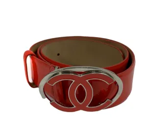 CHANEL - 09C Patent CC Logo Buckle - Coral Orange - 32- 80 - Belt