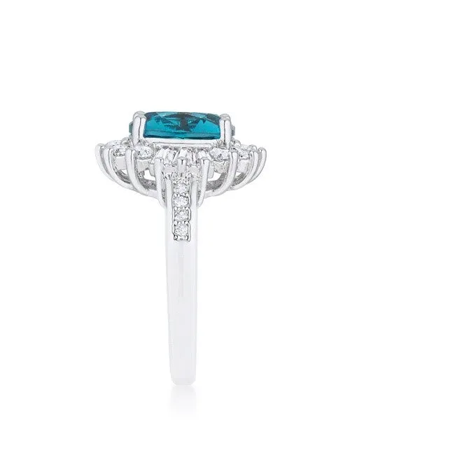 Chrisalee 2.7ct Aqua CZ Cluster Cocktail Ring | 3.5ct