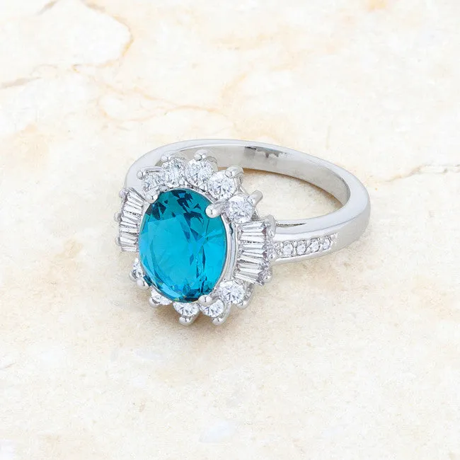 Chrisalee 2.7ct Aqua CZ Cluster Cocktail Ring | 3.5ct