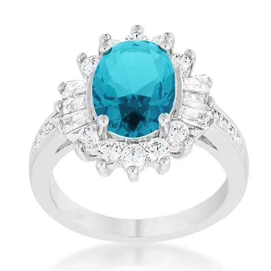 Chrisalee 2.7ct Aqua CZ Cluster Cocktail Ring | 3.5ct