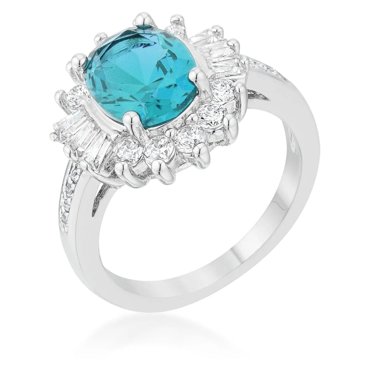 Chrisalee 2.7ct Aqua CZ Cluster Cocktail Ring | 3.5ct