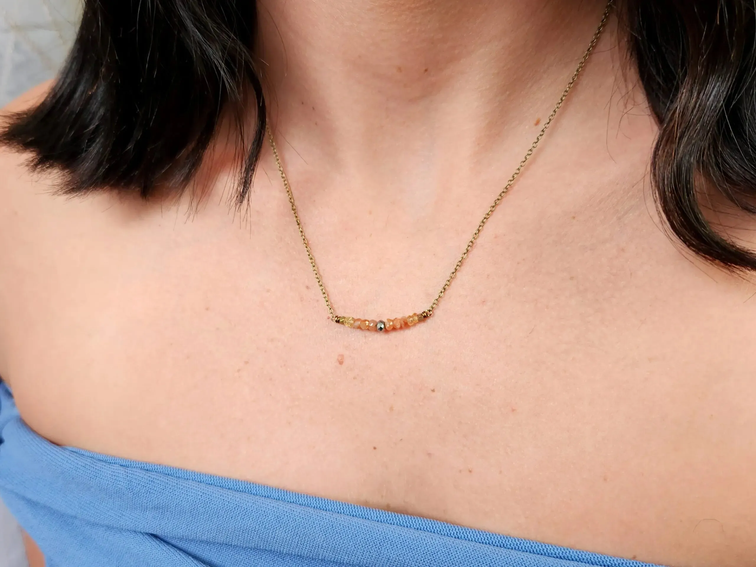 Citrine & Sunstone Arc Necklace