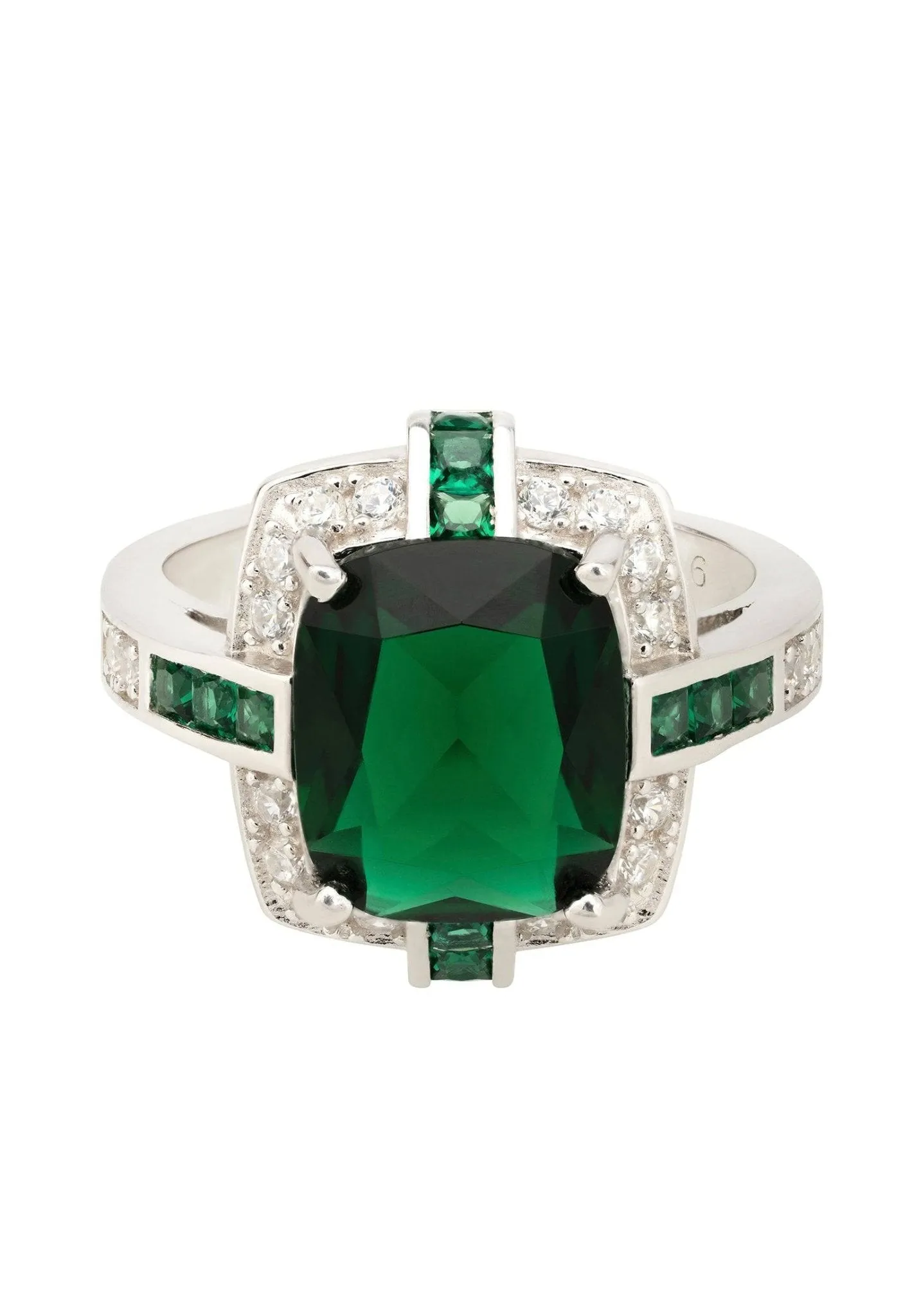 Clarence Silver Ring Emerald