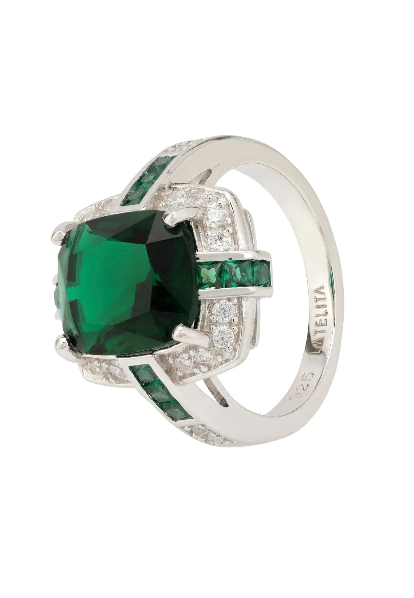 Clarence Silver Ring Emerald