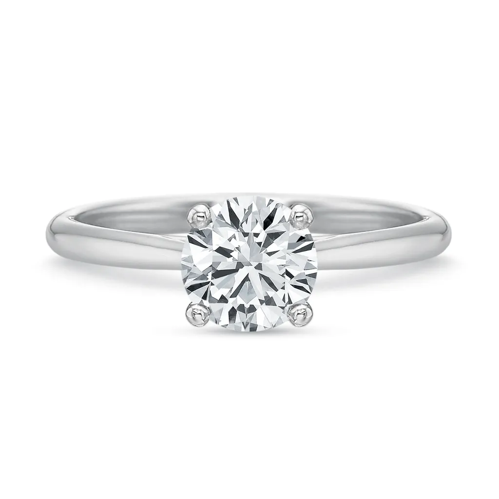 Classic Solitaire Diamond Platinum Engagement Ring