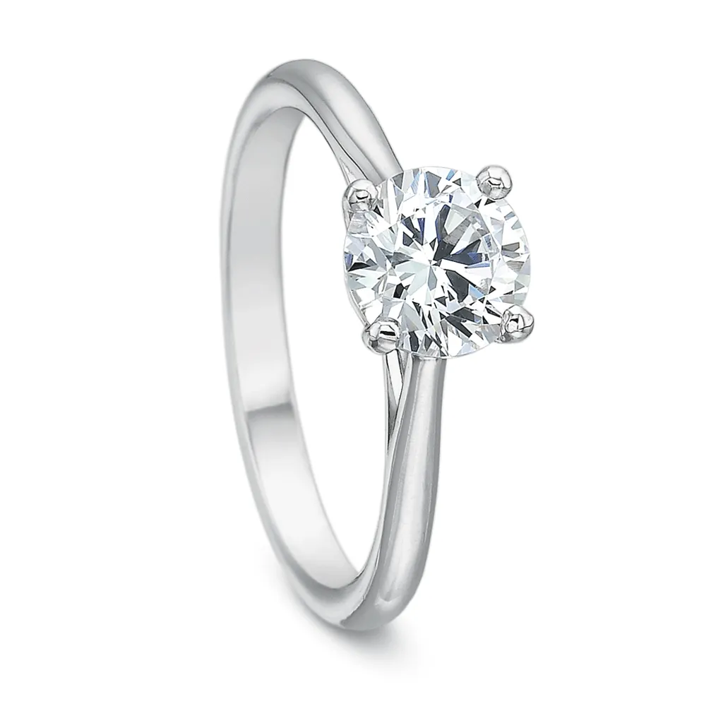 Classic Solitaire Diamond Platinum Engagement Ring