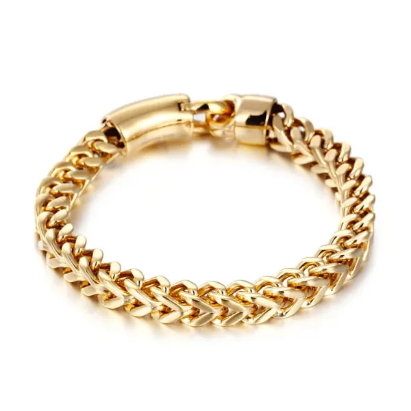 Classy Men 8mm Gold Lobster Chain Bracelet