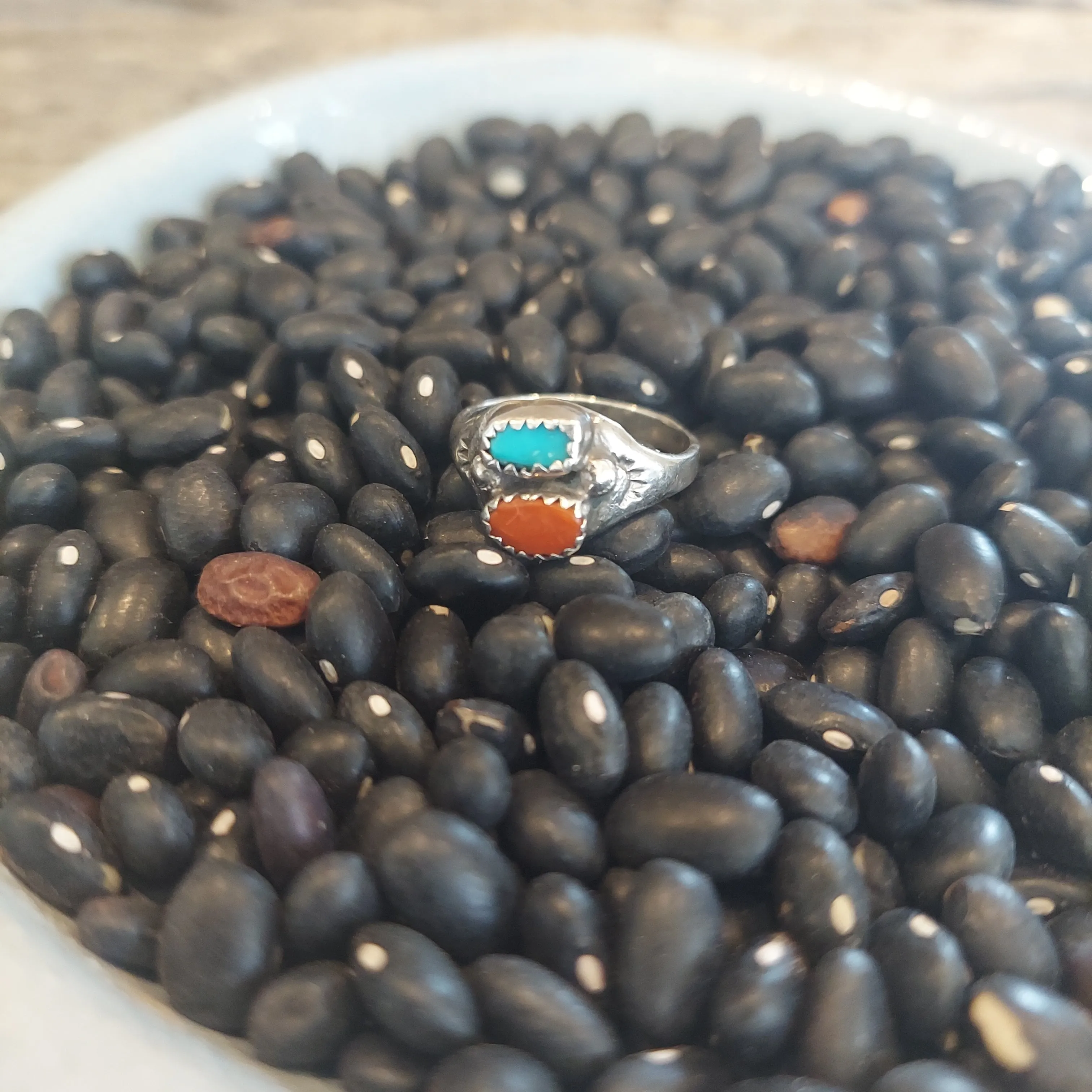 Coral & Turquoise Ring