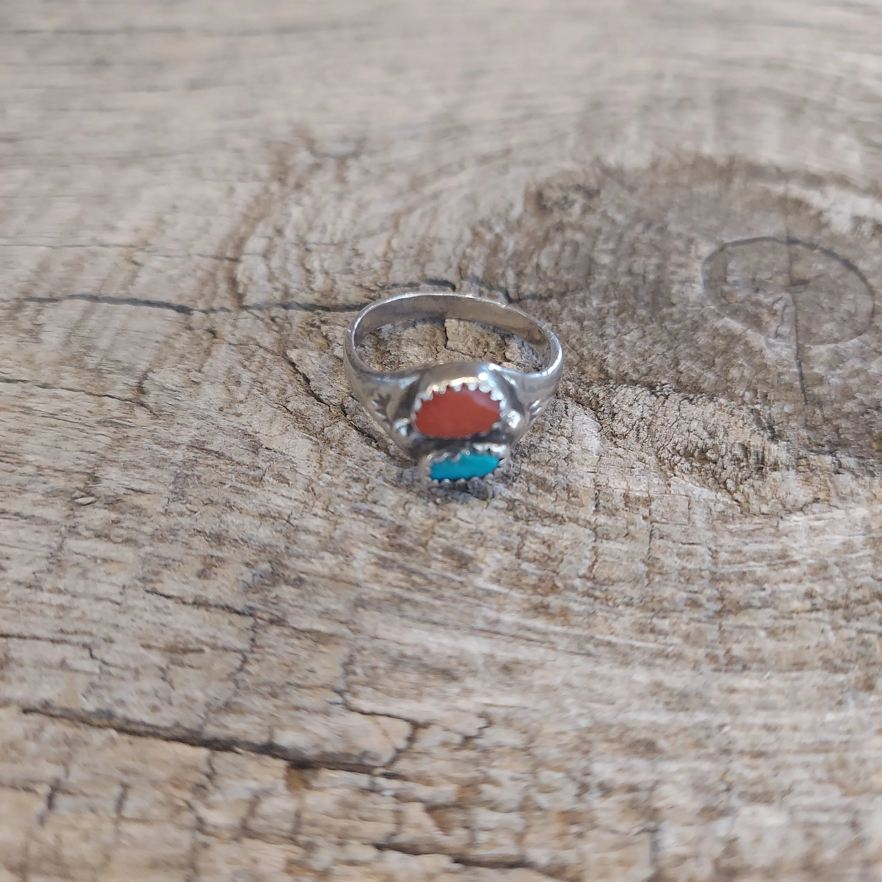 Coral & Turquoise Ring