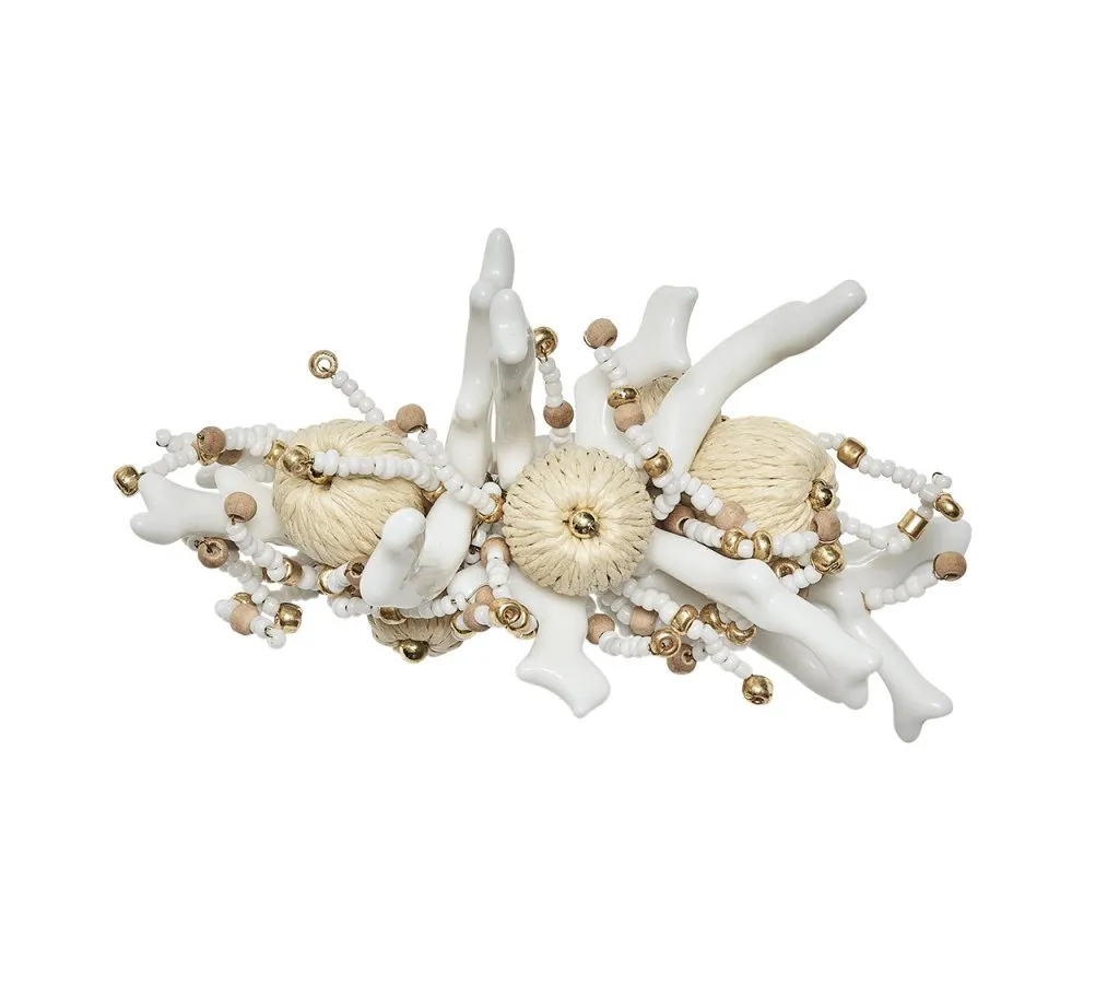 Coral Spray Napkin Rings, Set of 4