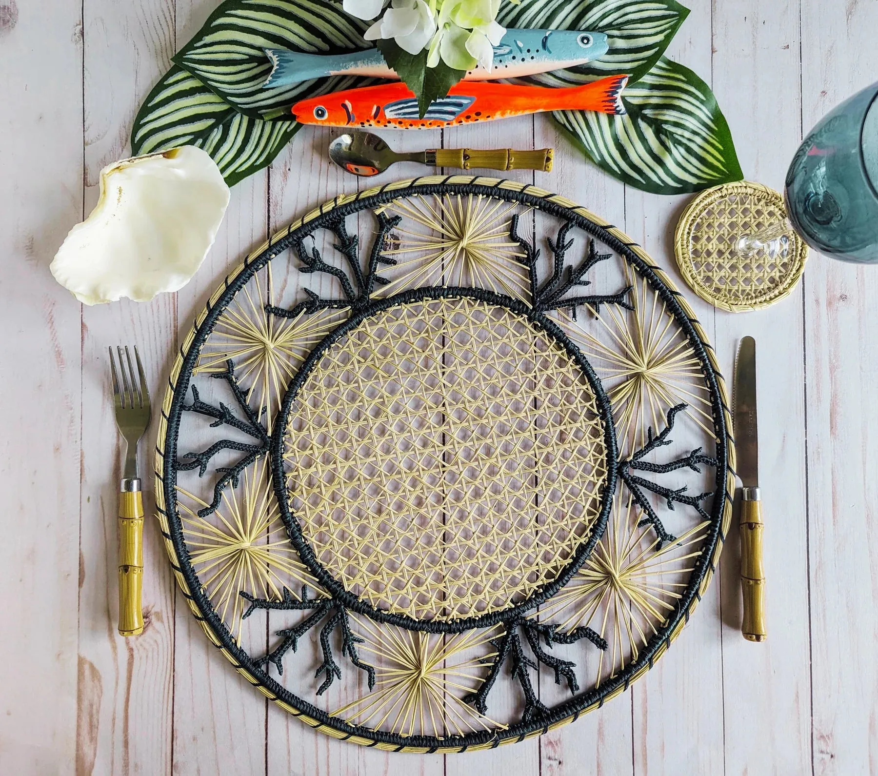 Coral Woven Placemat