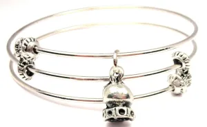 Crystal Ball Triple Style Expandable Bangle Bracelet