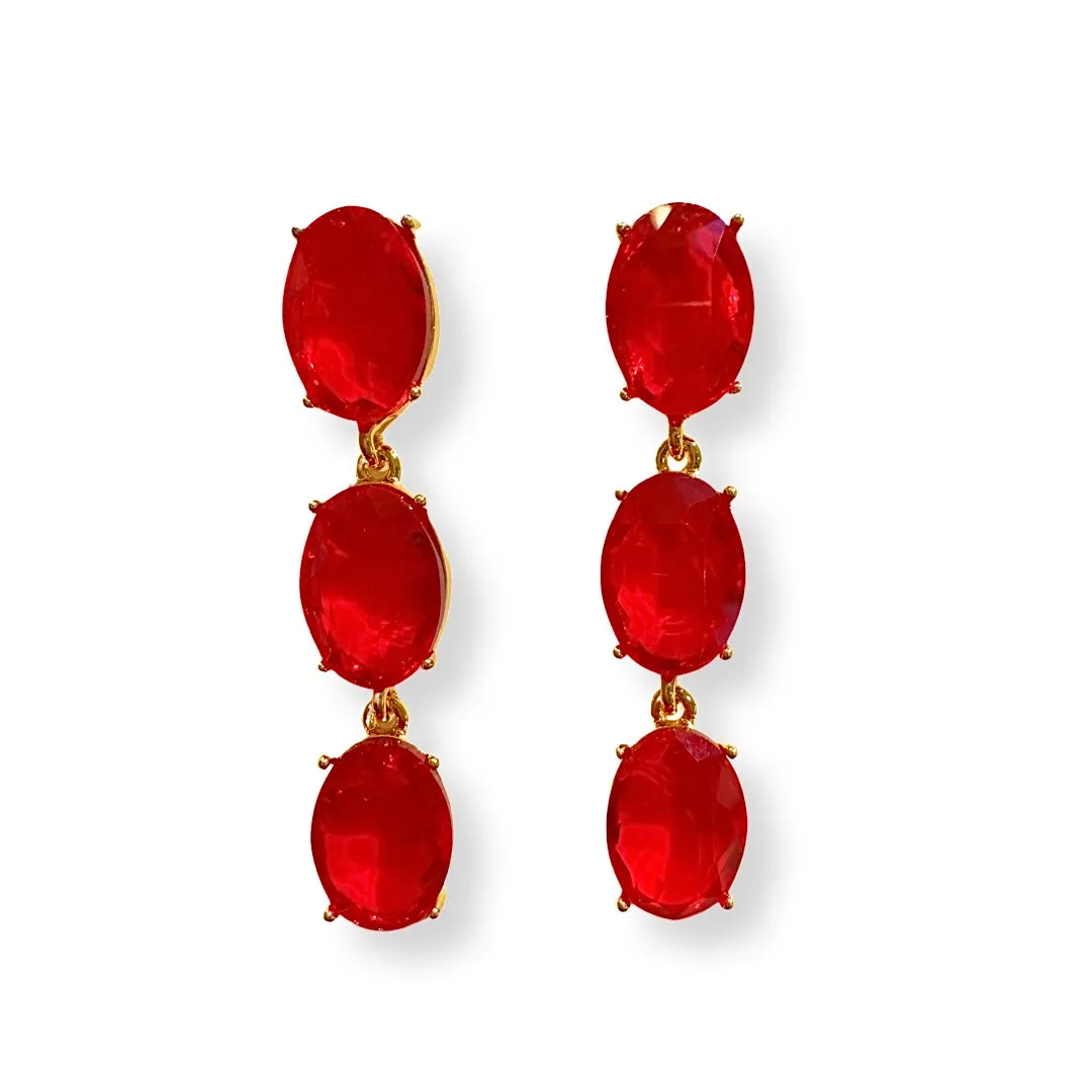 Crytsa Oval Drop Earrings