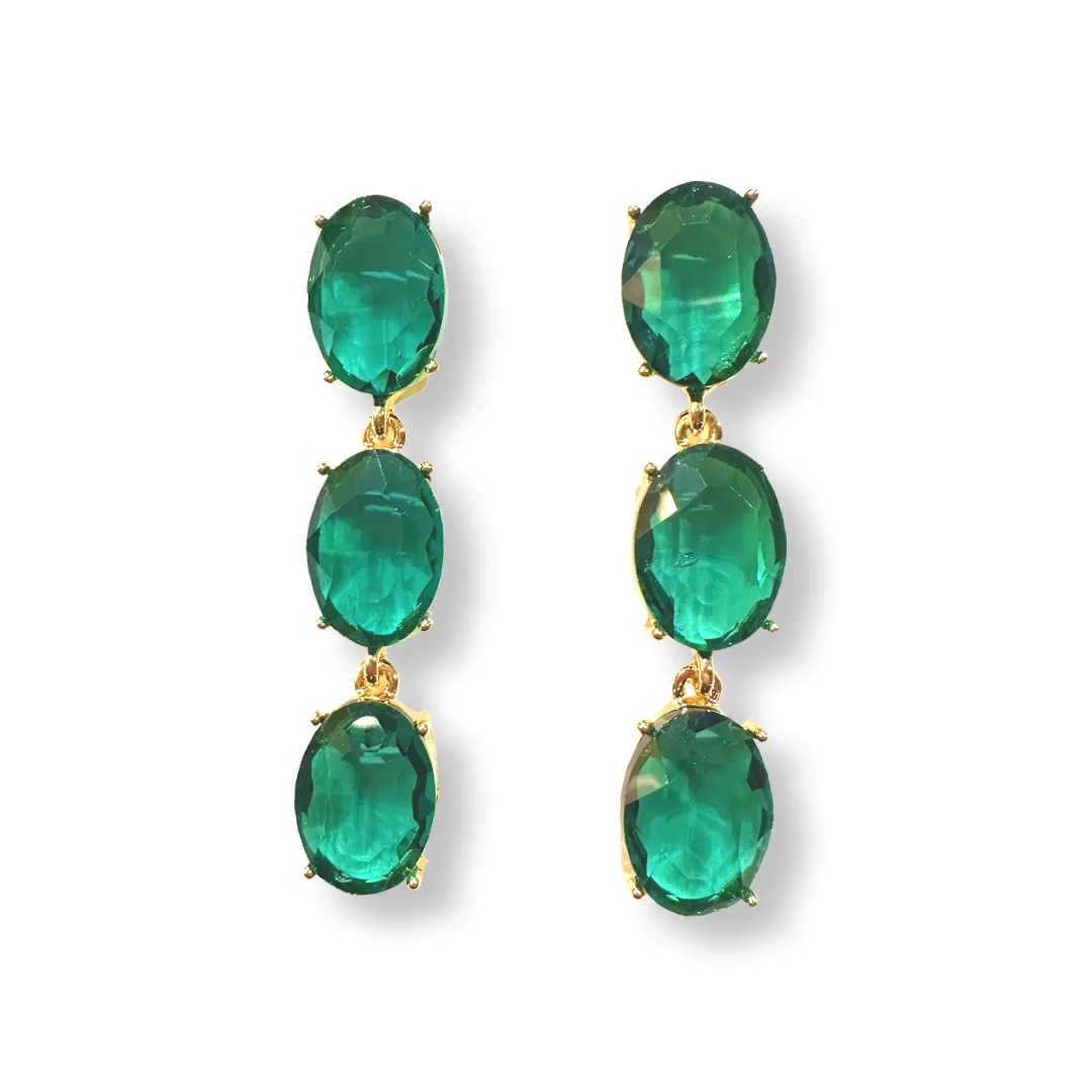 Crytsa Oval Drop Earrings