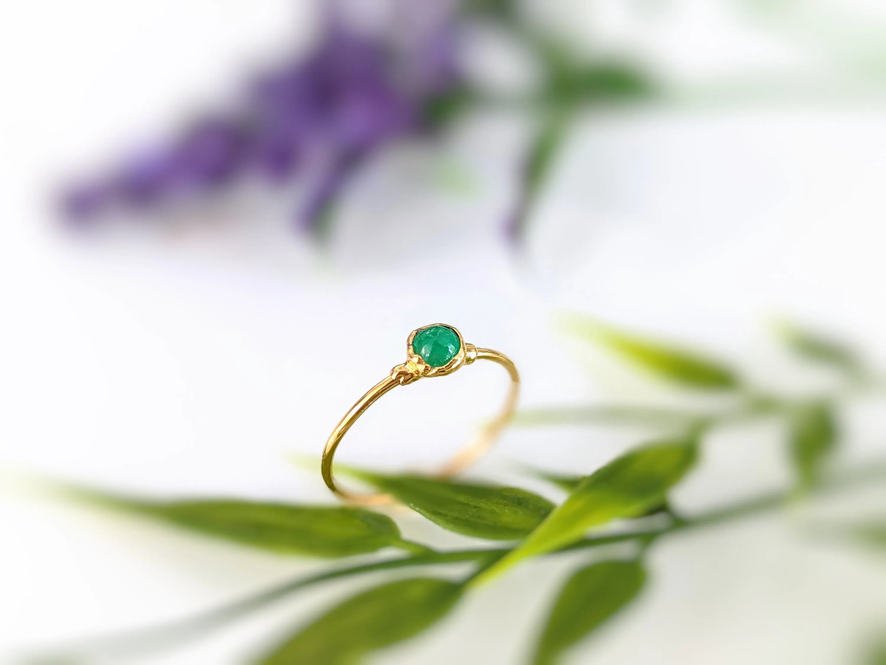 Dainty Emerald stacking ring