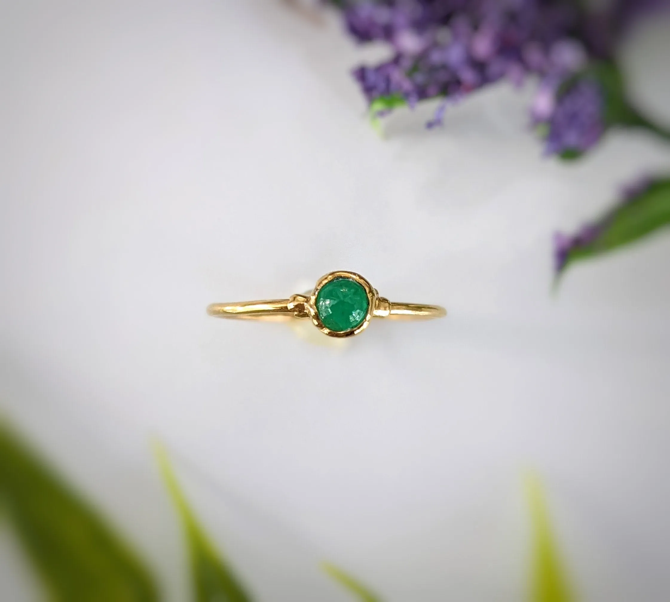 Dainty Emerald stacking ring