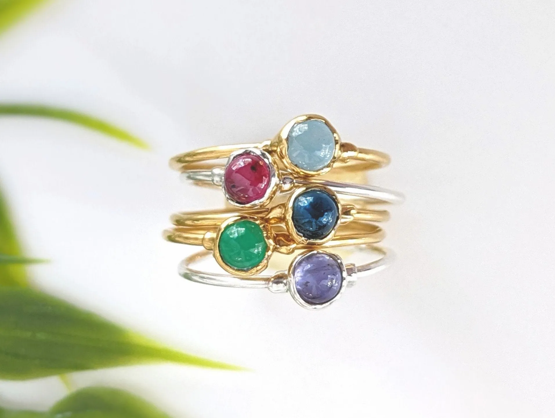 Dainty Emerald stacking ring