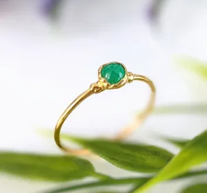 Dainty Emerald stacking ring