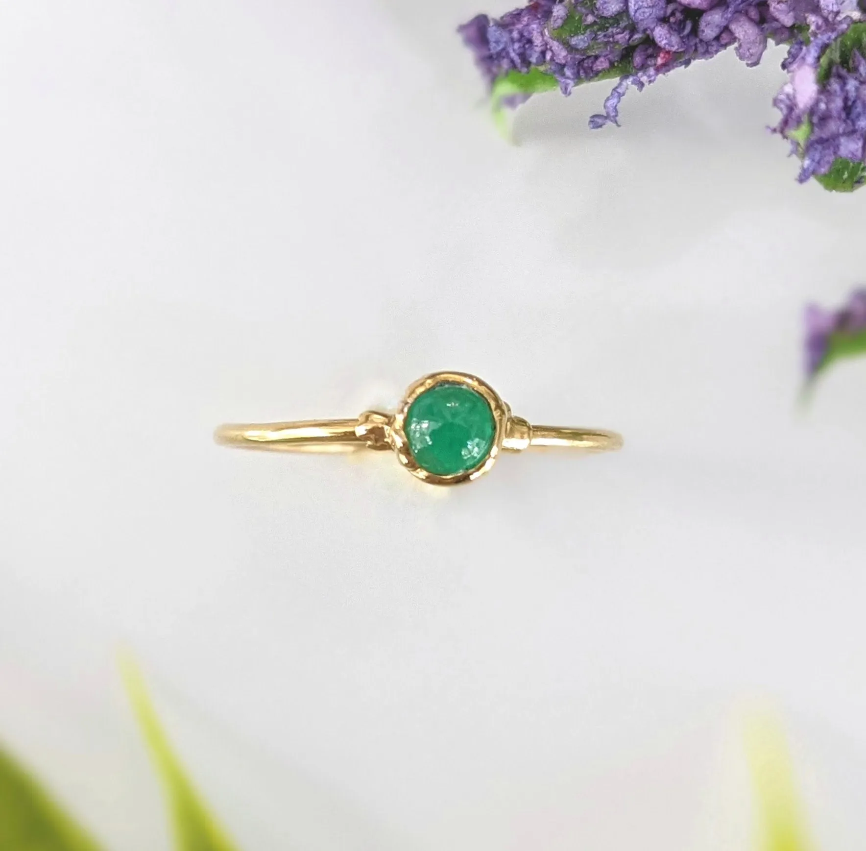 Dainty Emerald stacking ring