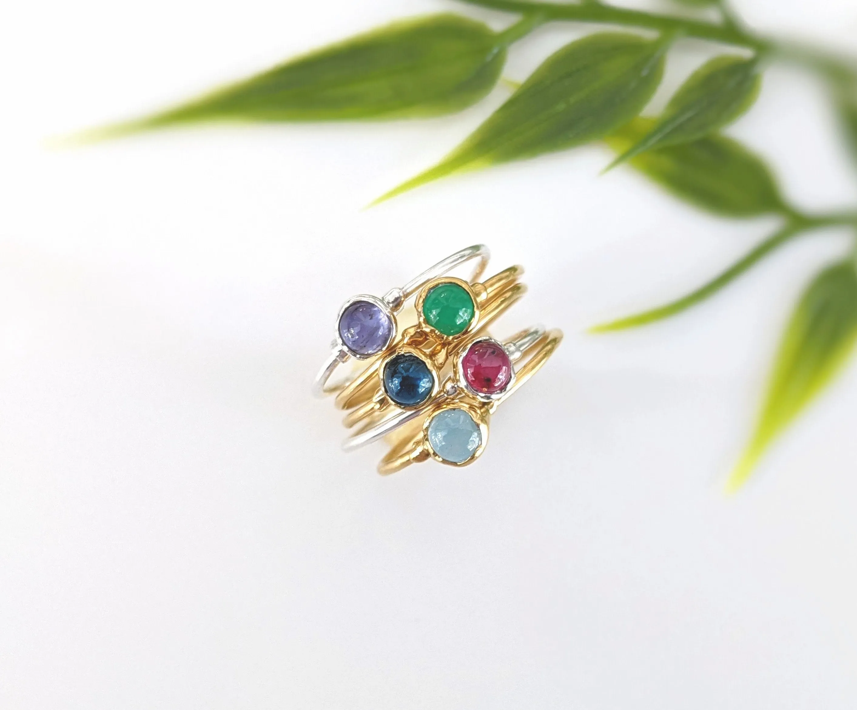 Dainty Emerald stacking ring