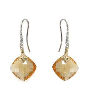 David Yurman Capri Citrine Earrings in 18K Yellow Gold/Sterling Silver