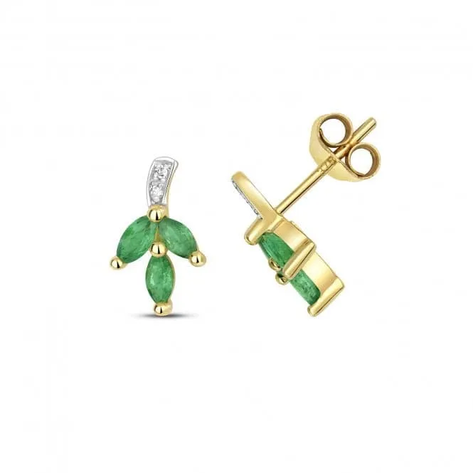 Diamond & Emerald Stud Earrings ED297E