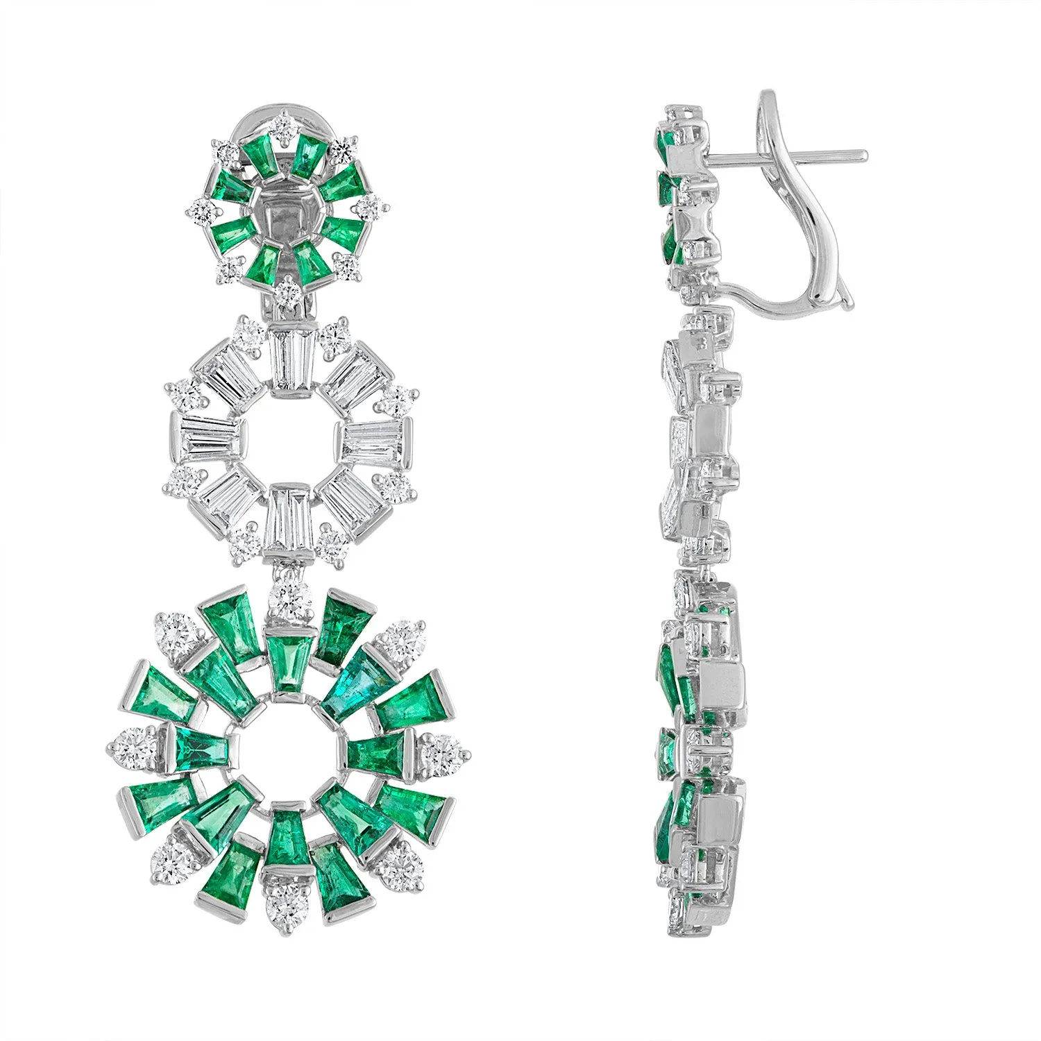 Diamond and Emerald Earrings