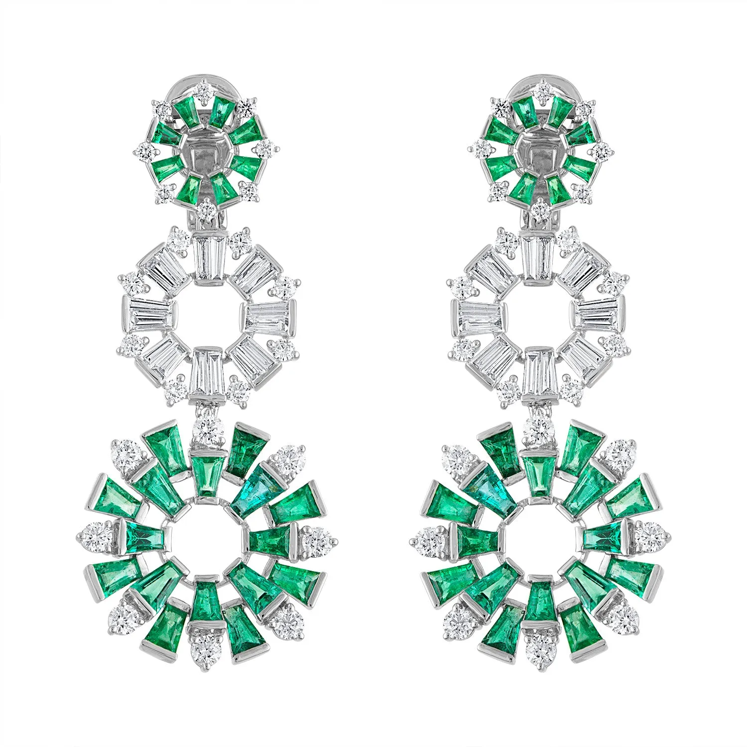 Diamond and Emerald Earrings