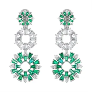 Diamond and Emerald Earrings