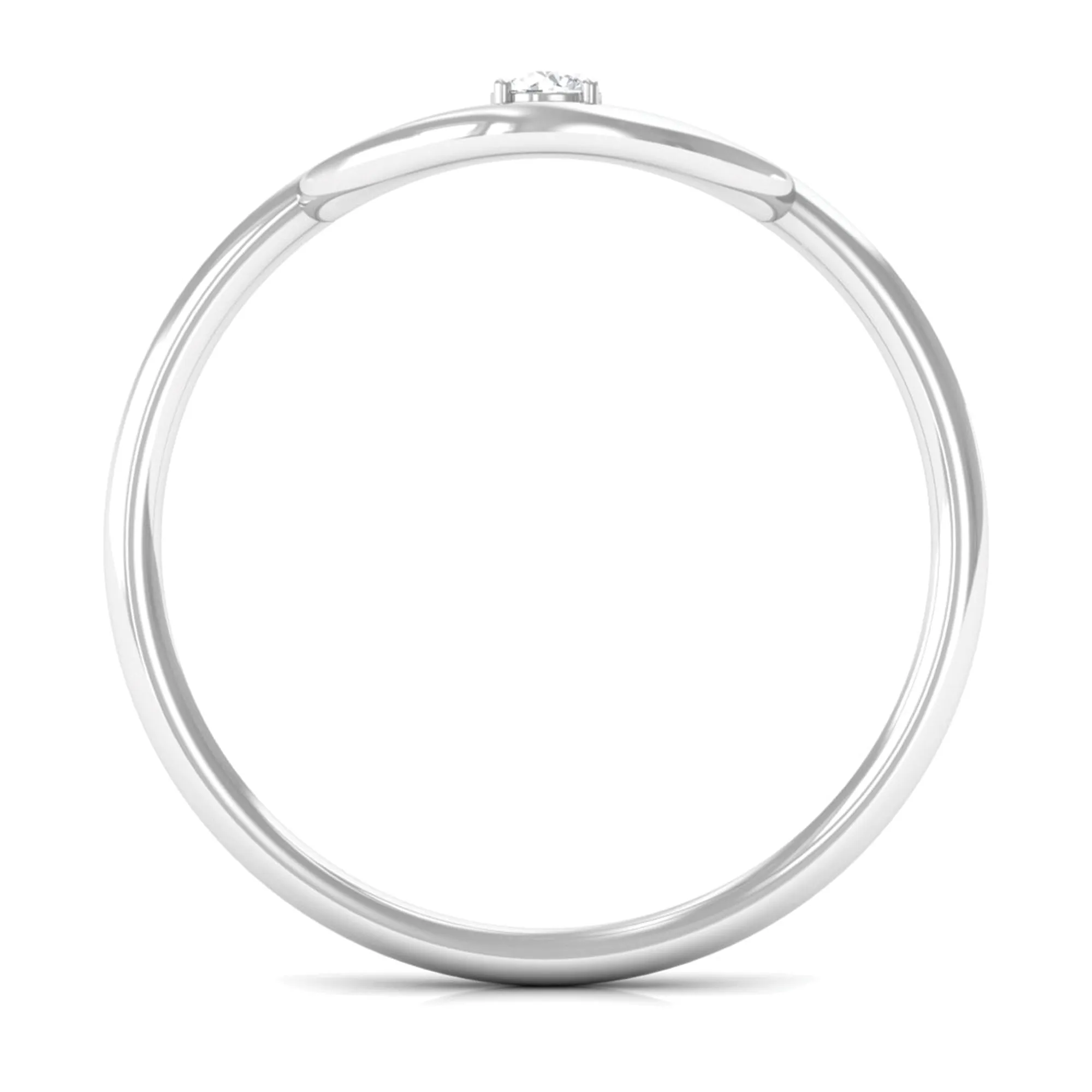 Diamond and Gold Open Circle Ring for Women