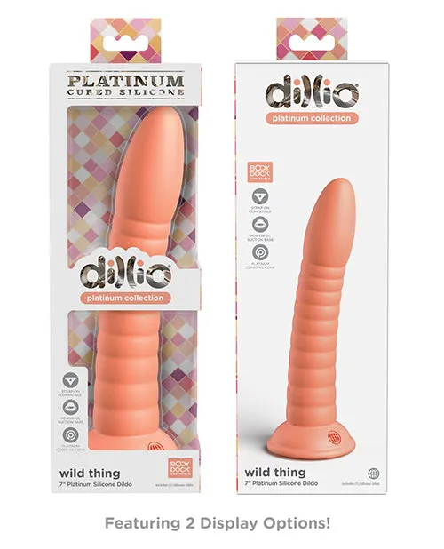 Dillio Platinum 7; Wild Thing Silicone Dildo - Peach