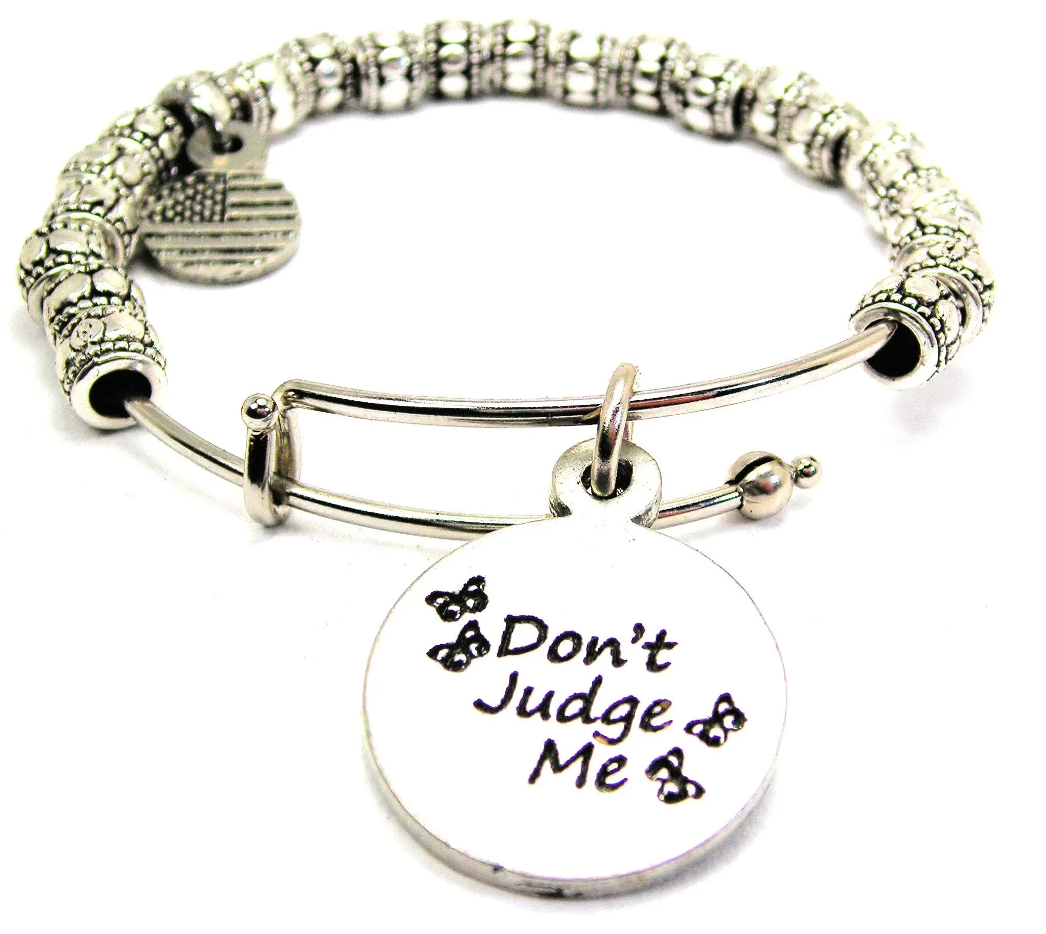 Don't Judge Me Metal Beaded Bracelet