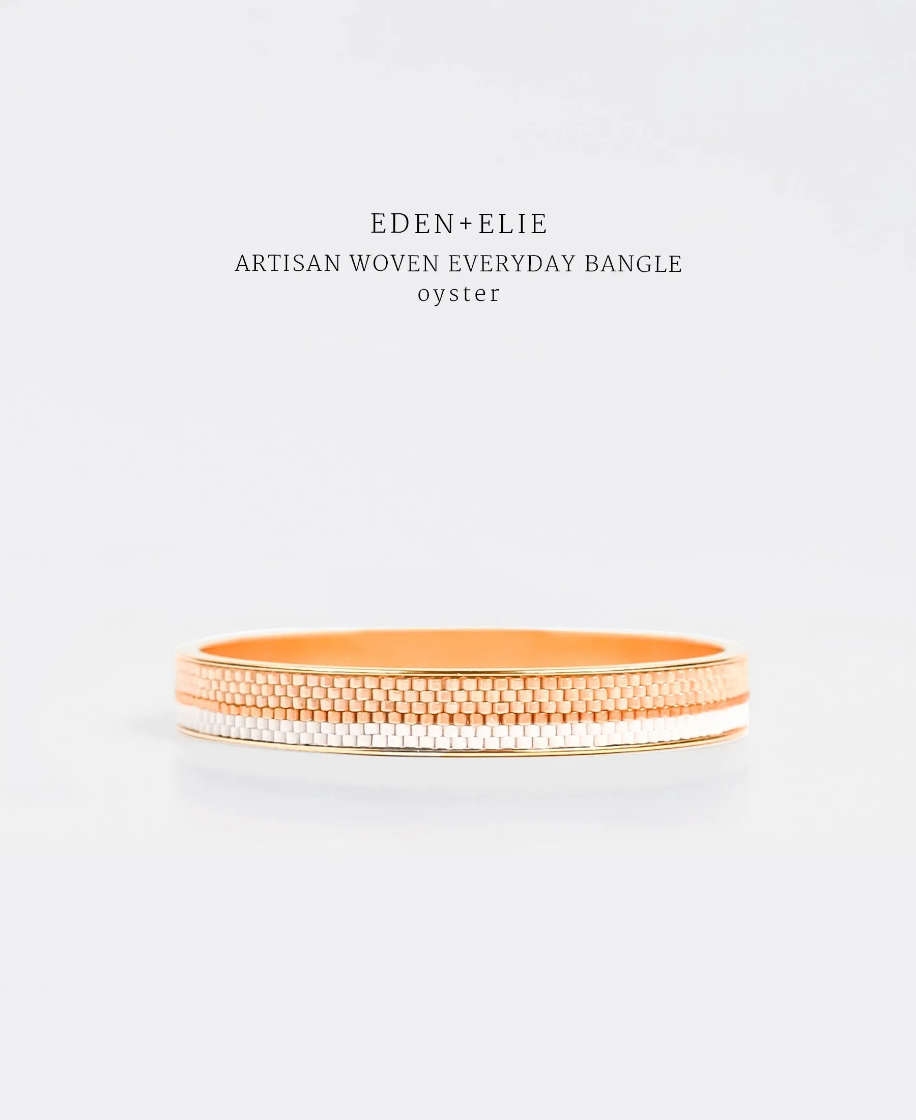 EDEN   ELIE Everyday Gold Narrow Bangle - light oyster