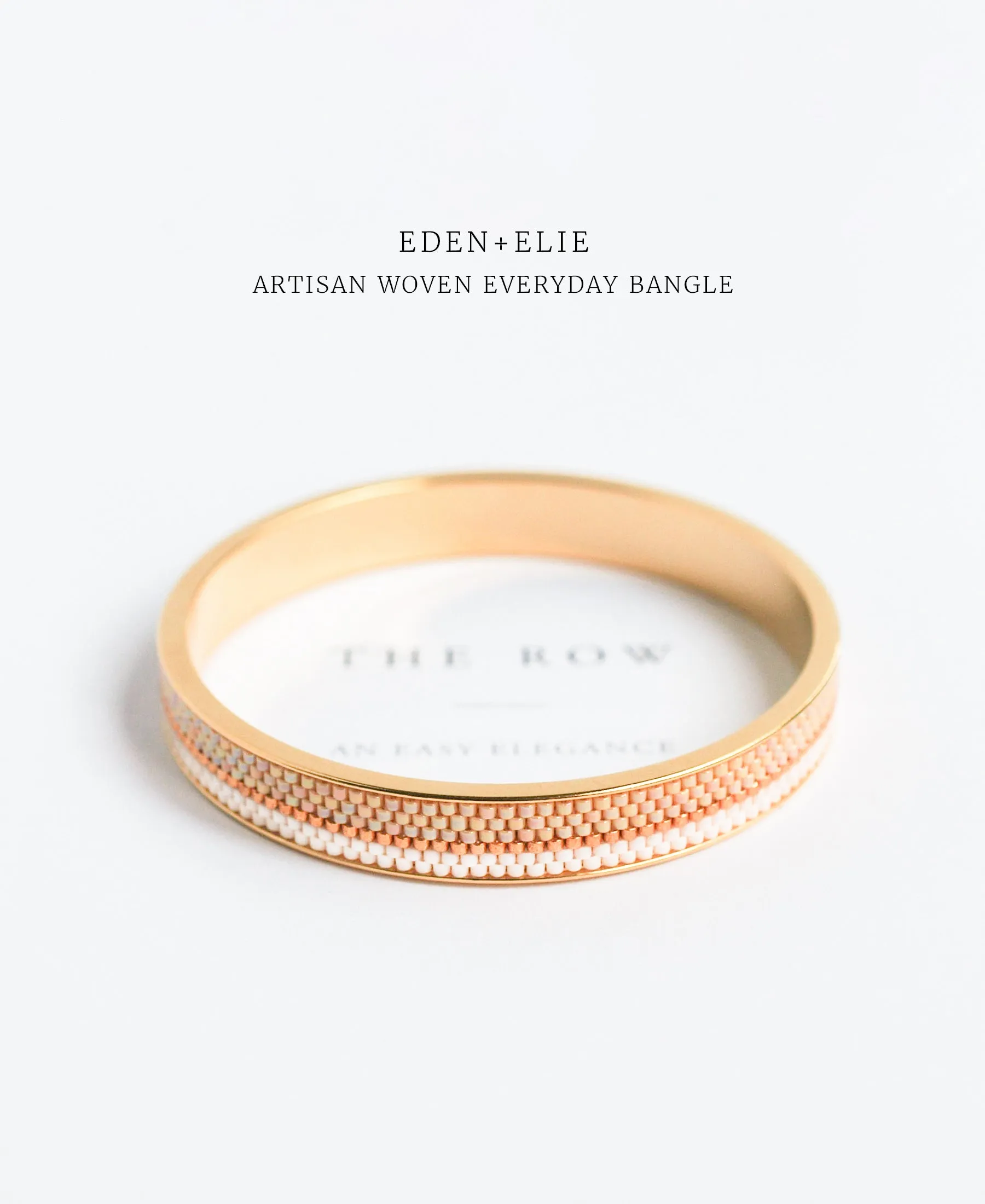 EDEN   ELIE Everyday Gold Narrow Bangle - light oyster