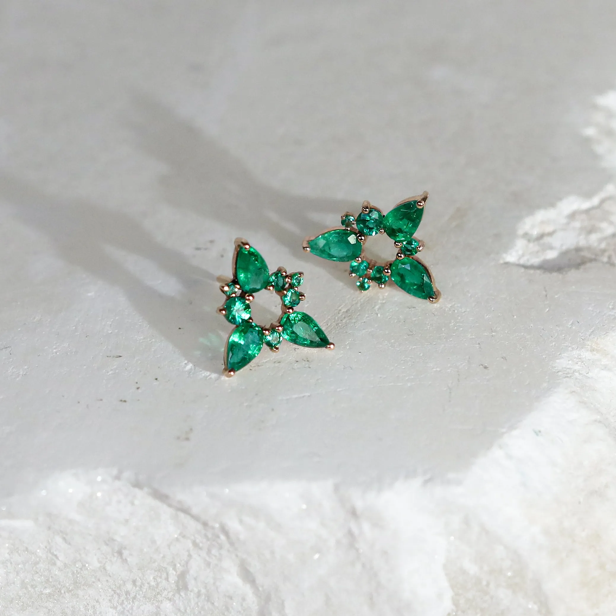 Electric Spark Studs Emerald