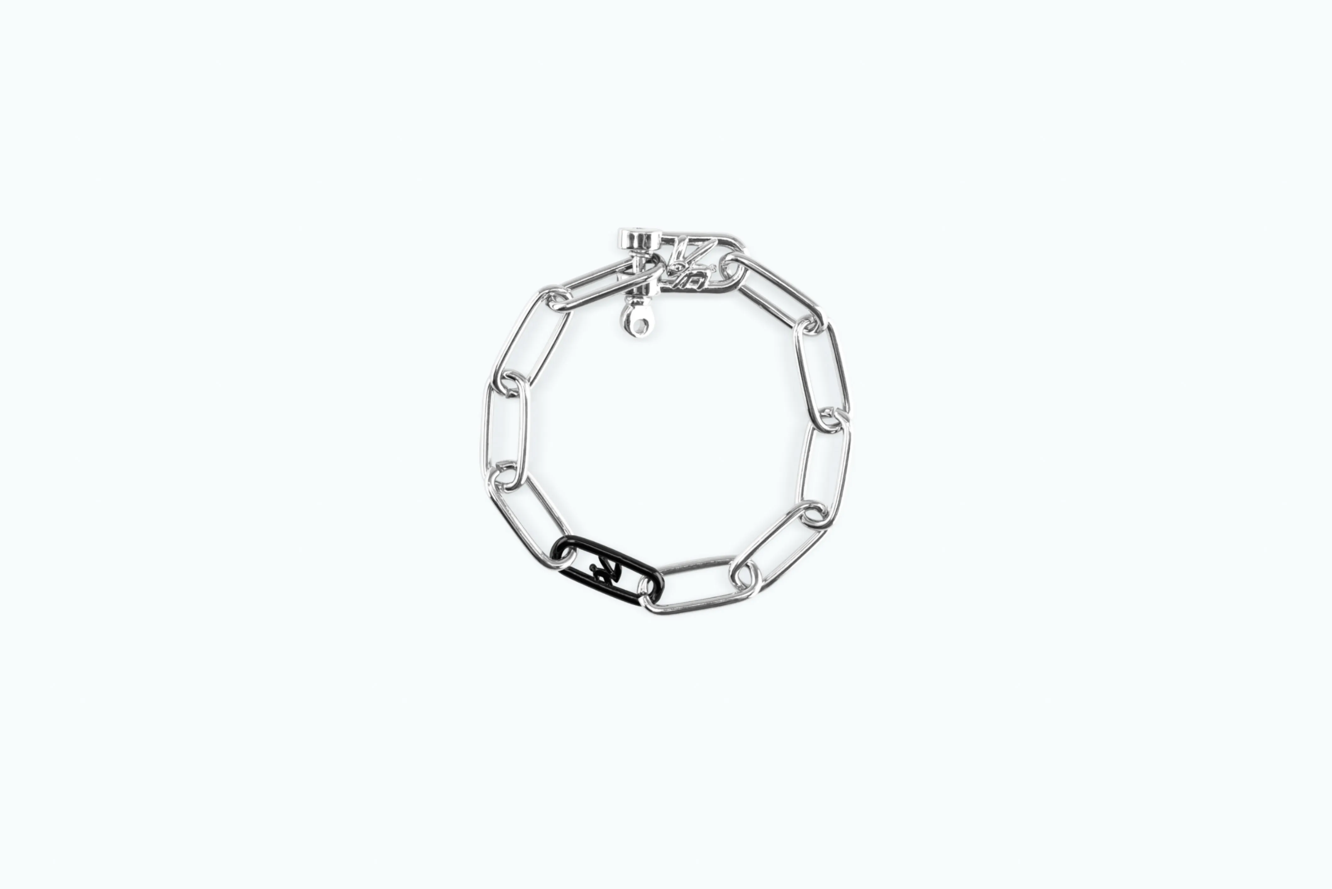 Electro Signature Chain Bracelet Silver Black