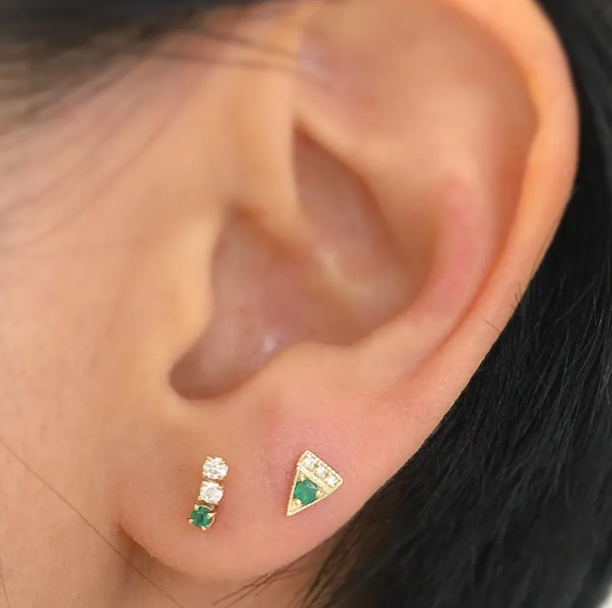 Emerald Accent Stud (Single)