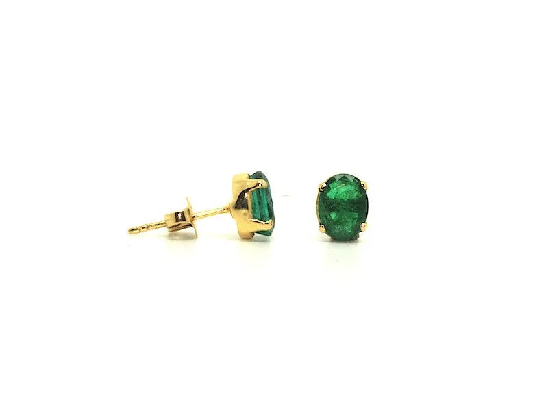 Emerald Stud Oval Cut Ad No.0734 (6/8mm )