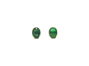 Emerald Stud Oval Cut Ad No.0734 (6/8mm )