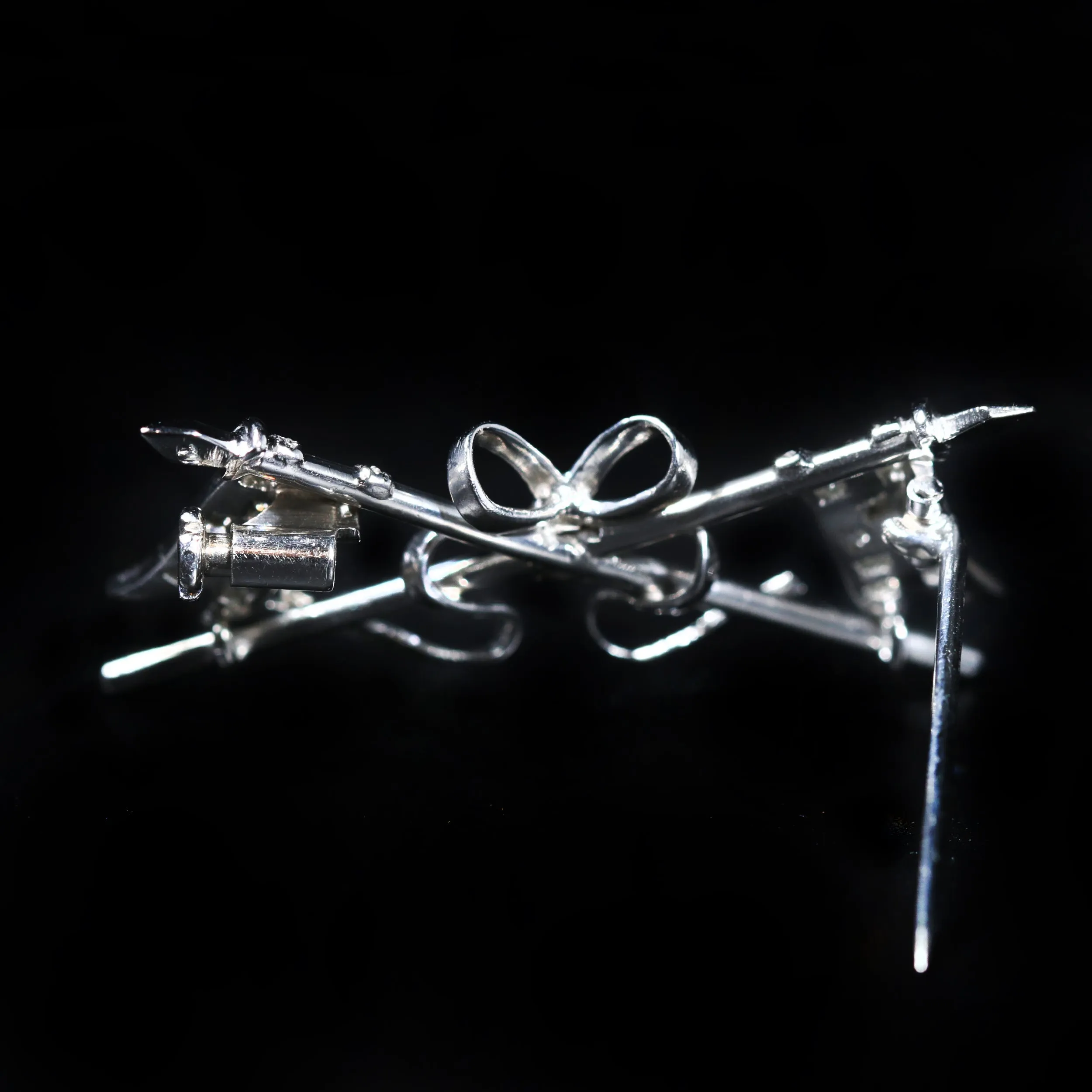 Estate Platinum Diamond Pennon Flag Brooch