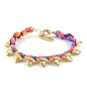 Ettika Shark Fin Beads Braided Multi Blend Satin Cord Bracelet