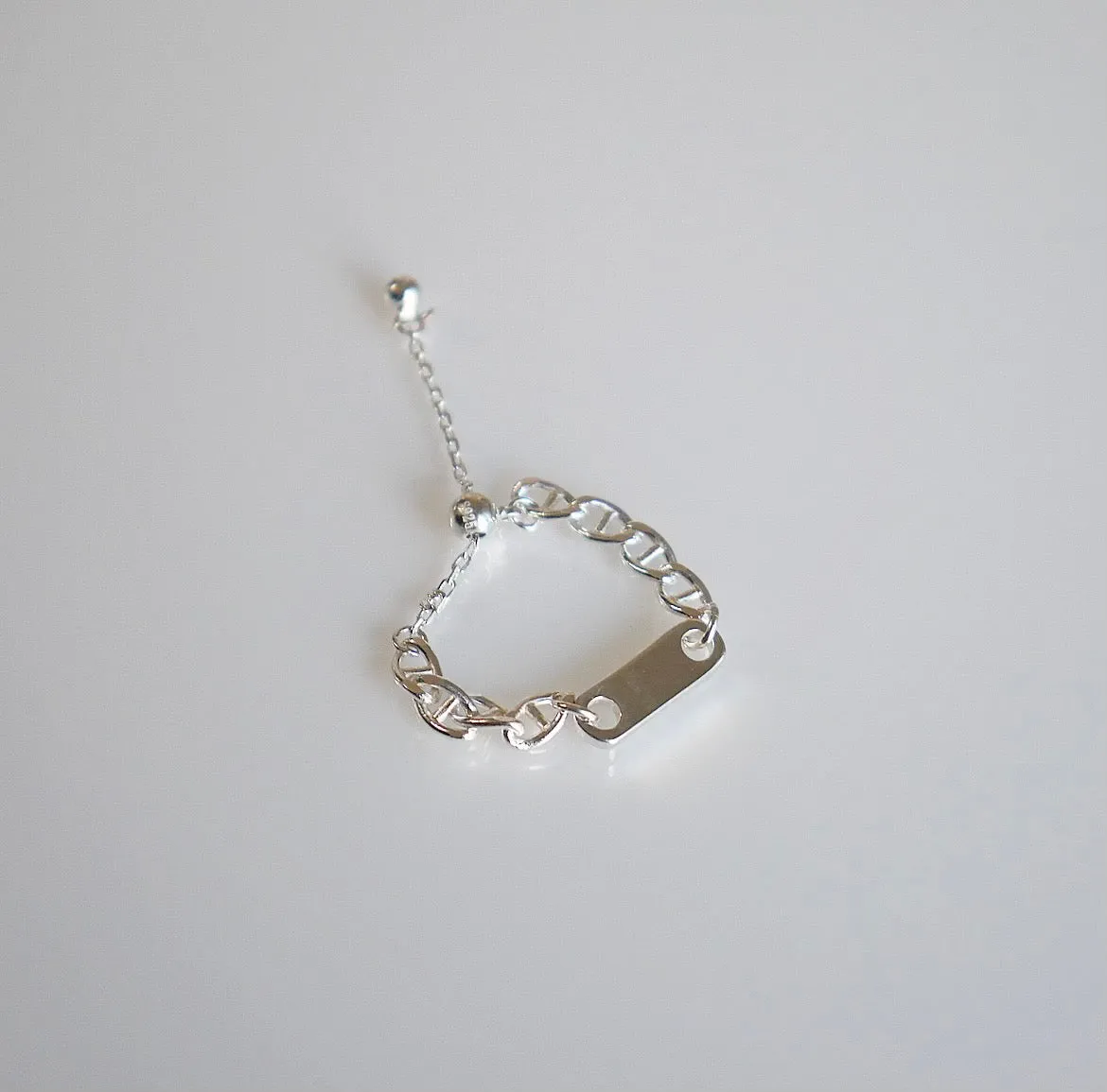 Everyday Kasandra Chain Adjustable Pull Ring . 925 sterling silver