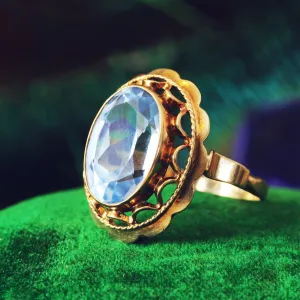 Fancy Vintage Blue Spinel Cocktail Ring