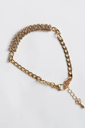 FINAL SALE - Aria Gold Rhinestone Chain Bracelet