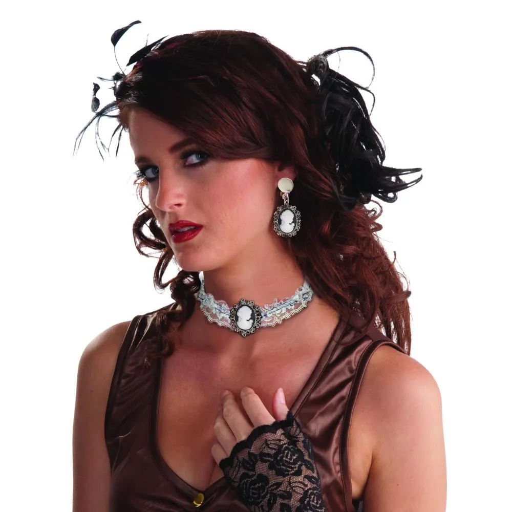 Forum Novelties Steampunk Cameo Choker & Earrings Set