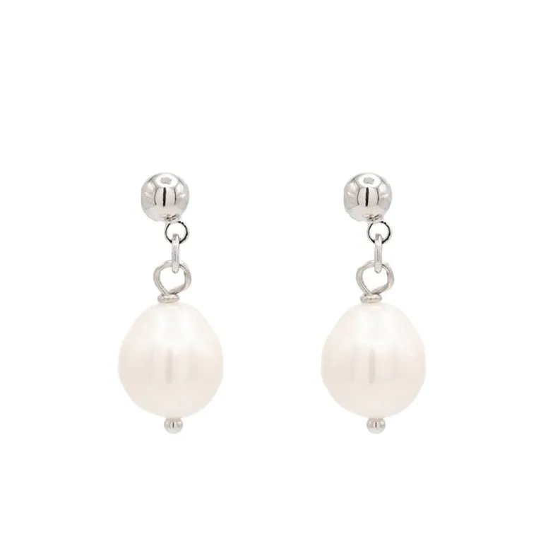 Freshwater Pearl Ball Post Earring Stud