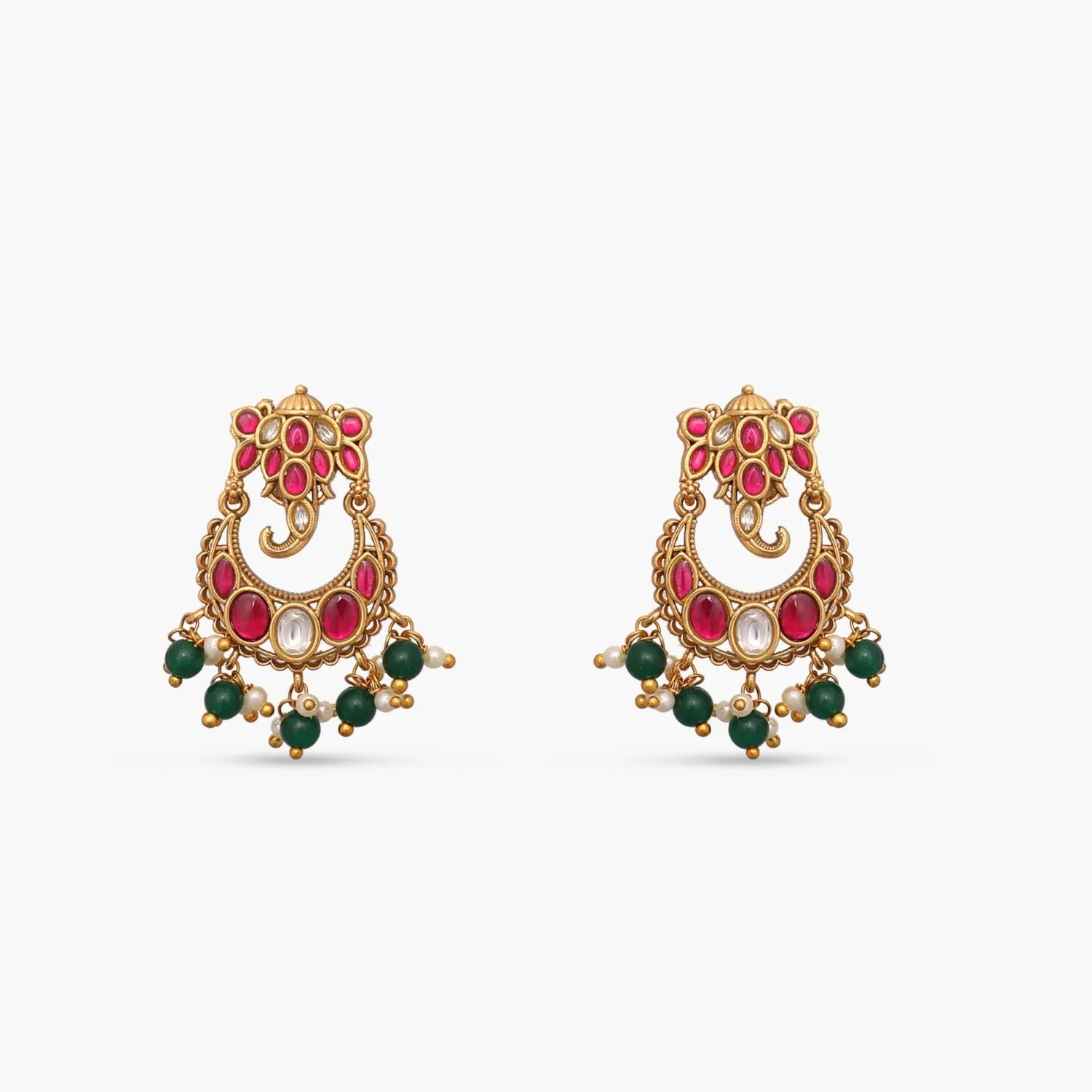 Gaurik Antique Chandbali Earrings