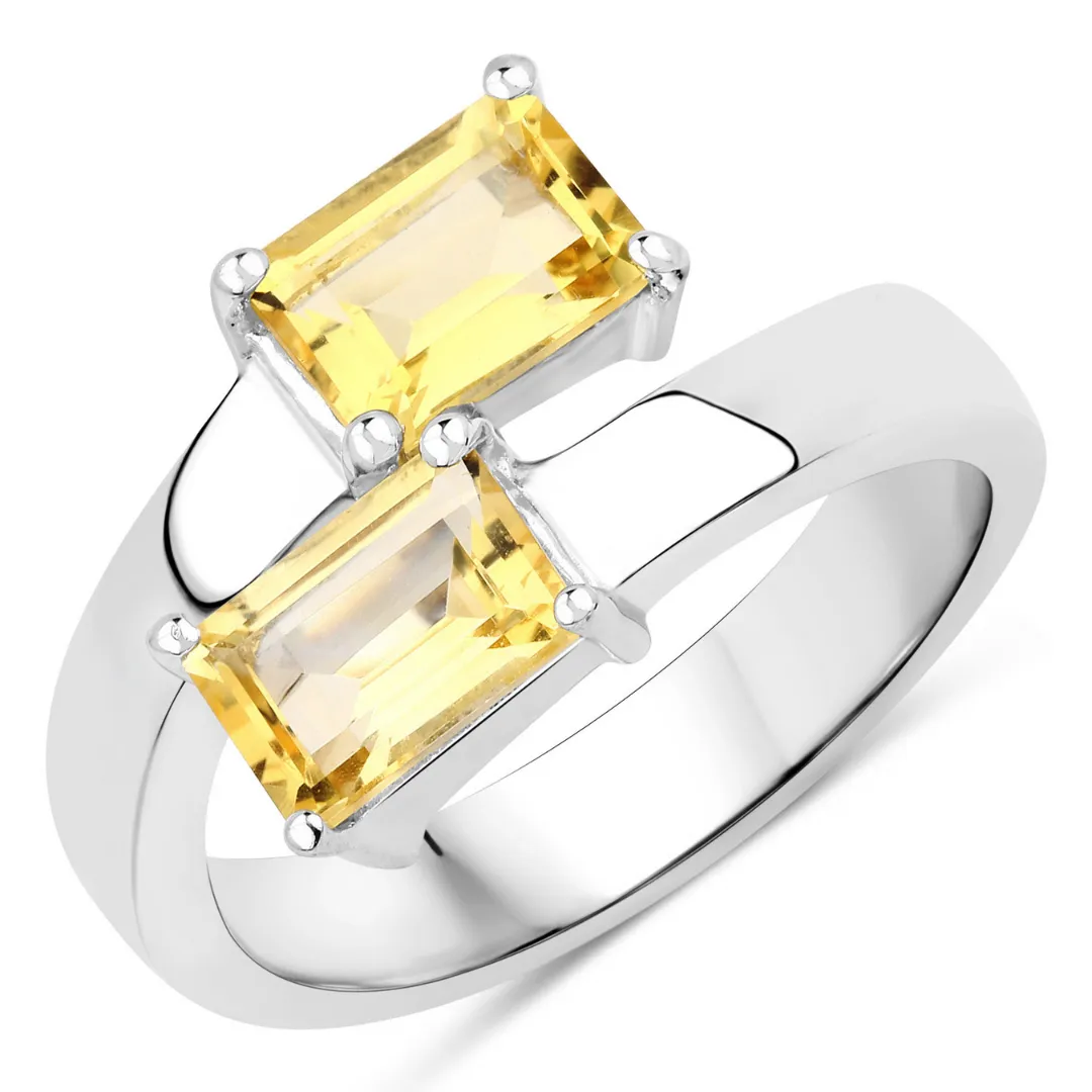 Genuine Citrine Bypass Ring