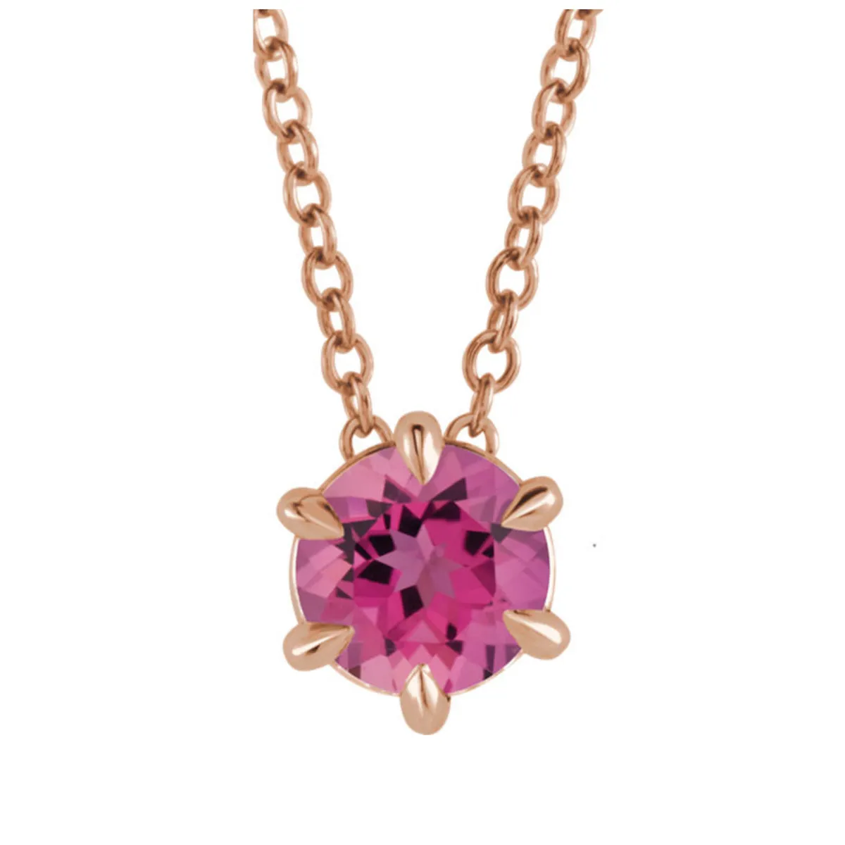 Genuine Gemstone Necklace in White, Yellow or Rose Gold