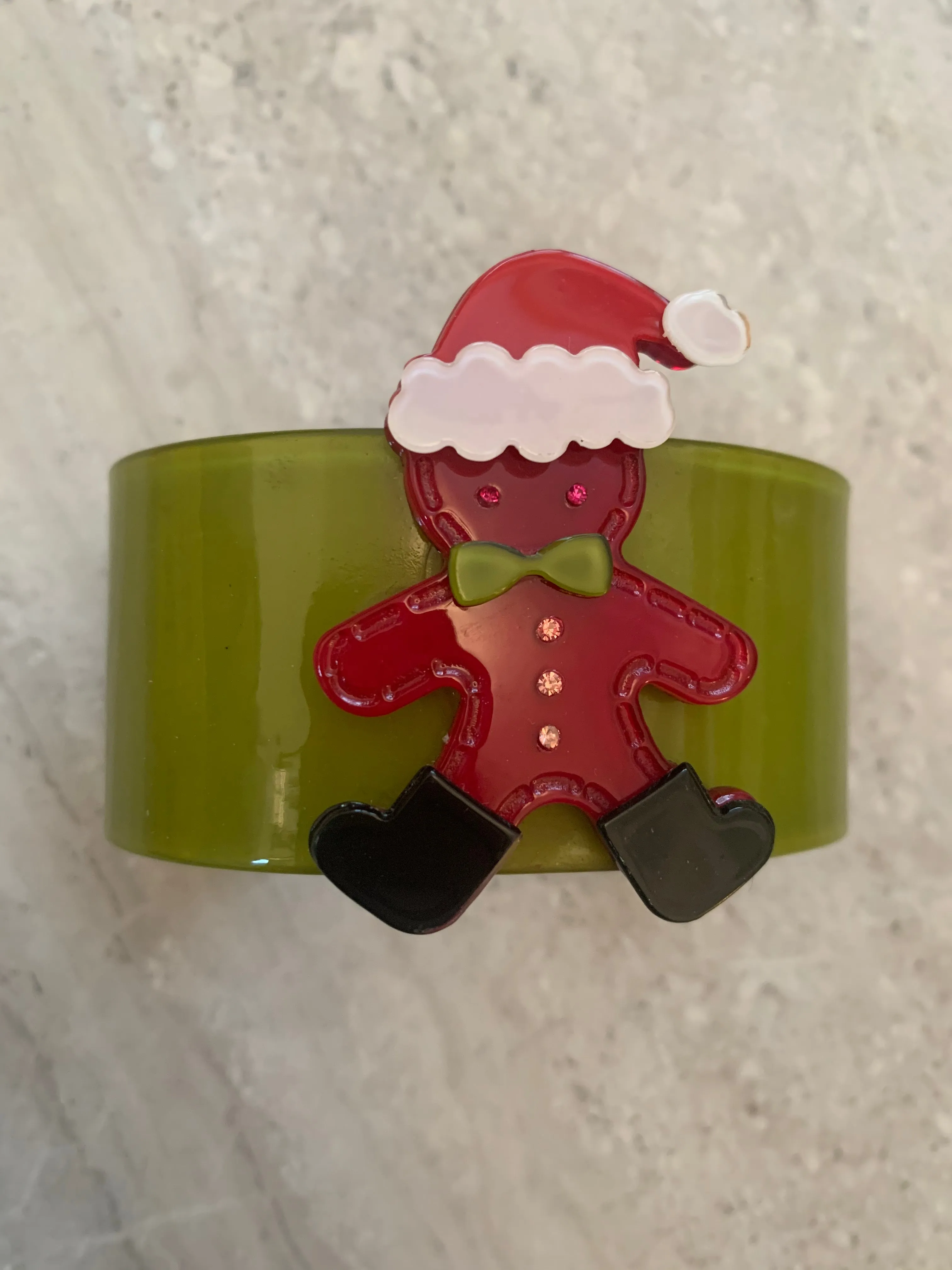 Gingerbread Santa Cuff Bracelet